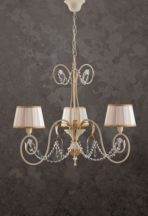 Lampadario Shabby Chic "Sogno di Neve" - LS 125/3 - ø 57 H 62
