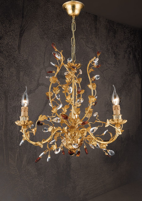 Lampadario Shabby Chic "Sinfonia d'Autunno" - LS 135/3 - ø 50 H 51