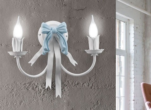 Applique Shabby Chic "Fiocco di Neve" - AP 169/2 - ø 36 h 31 sp 14