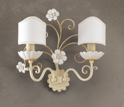 Applique Shabby Chic "Sogno in Fiore" - AP 165/2 P - h 34 ø 35 sp 18
