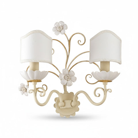 Applique Shabby Chic "Sogno in Fiore" - AP 165/2 P - h 34 ø 35 sp 18