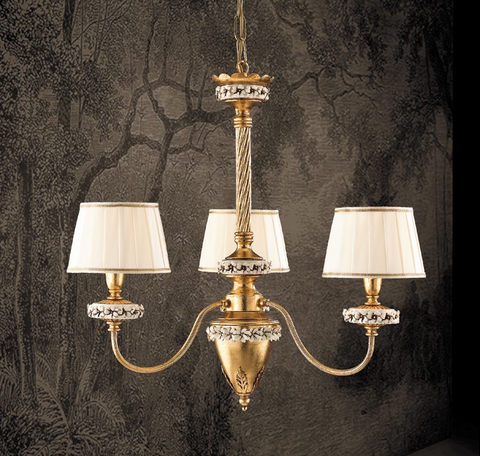 Lampadario Shabby Chic "Reggia Dorata" - LS 142/3 - ø 50 h 53