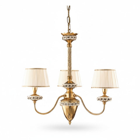 Lampadario Shabby Chic "Reggia Dorata" - LS 142/3 - ø 50 h 53