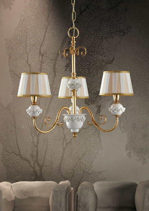 Lampadario Shabby Chic "Reggia" - LS 150/3 - ø 53 h 54