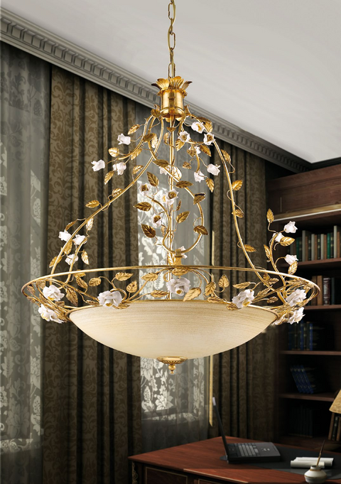 Lampadario a Sospensione Shabby Chic "Sinfonia Floreale" - SO 122/ 70 V - ø 70 h 75