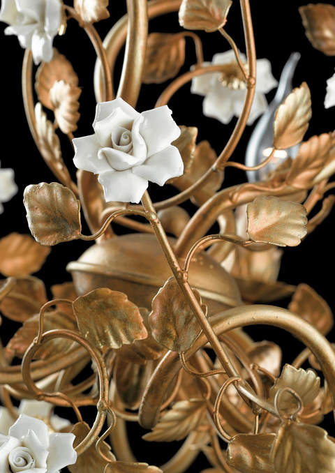 Lampadario Artistico Shabby Chic "Giardino d'Inverno" - LS 139/8 - ø 90 h 80