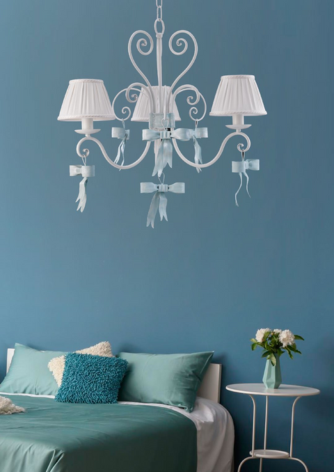 Lampadario Shabby Chic "Aria di Primavera" - LS 166/3 FIOCCO - ø 65 h 54