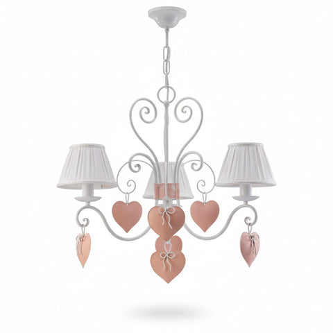 Lampadario Shabby Chic "Aria di Primavera" - LS 166/3 CUORE - ø 65 h 54