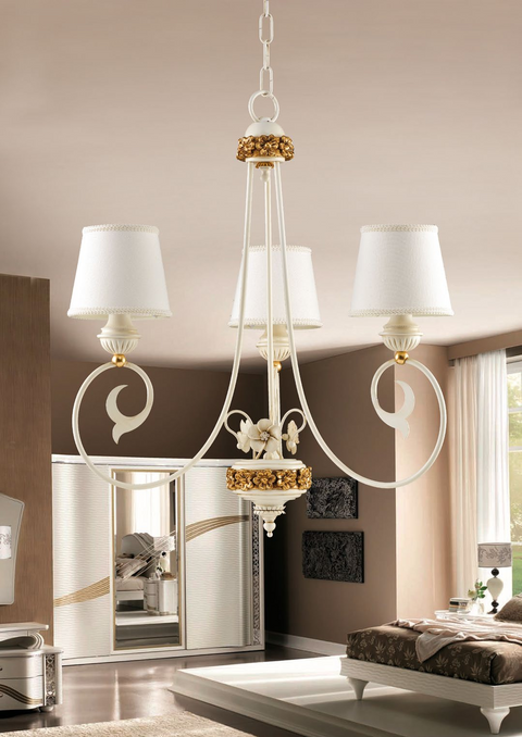 Lampadario Shabby Chic "Sogno di Cotone" - LS 164/3 - ø 58 h 64