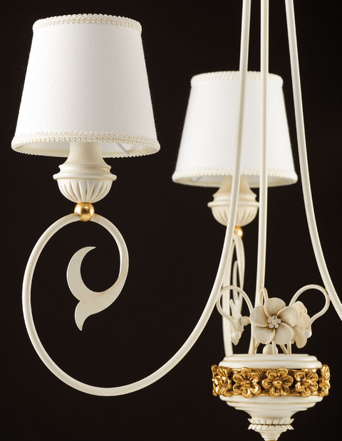 Lampadario Shabby Chic "Sogno di Cotone" - LS 164/3 - ø 58 h 64