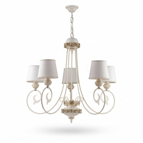 Lampadario Shabby Chic "Sogno di Cotone" - LS 164/5 - ø 76 h 70