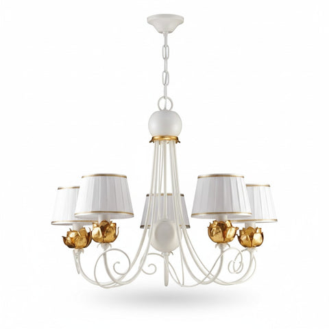 Lampadario Shabby Chic "Incanto di Seta" - LS 163/5 - ø 67 h 55