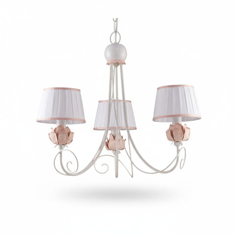 Lampadario Shabby Chic "Incanto di Seta" - LS 163/3 - ø 56 h 51