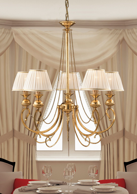 Lampadario Shabby Chic "Nuvola d'Oro" - LS 105/5 - ø 67 h 69