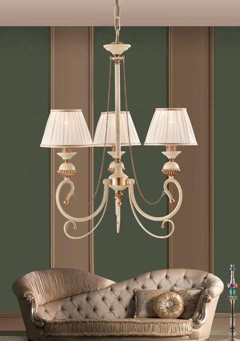 Lampadario Shabby Chic "Nuvola d'Oro" - LS 105/3 - ø 52 h 60