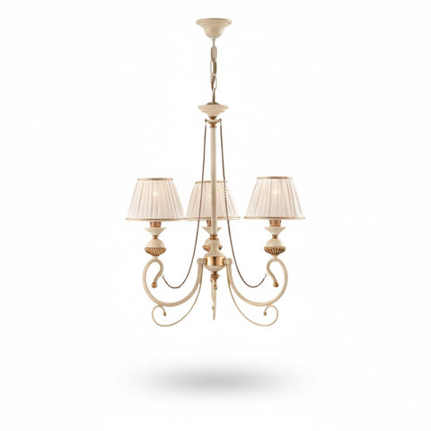 Lampadario Shabby Chic "Nuvola d'Oro" - LS 105/3 - ø 52 h 60