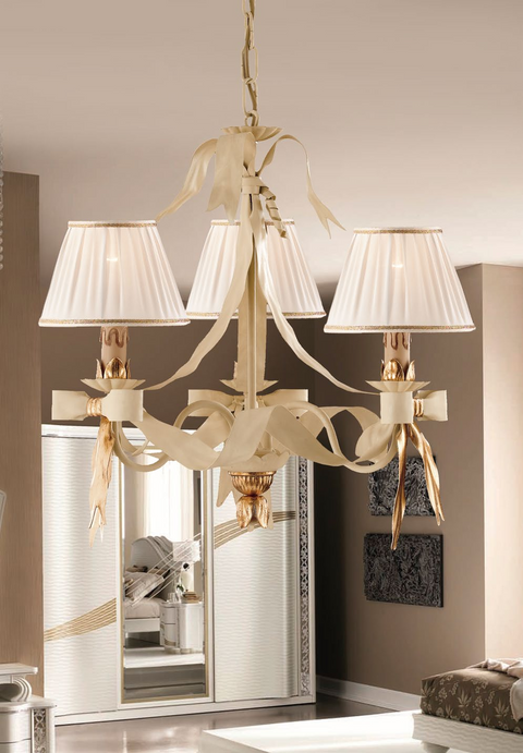 Lampadario Shabby Chic "Sinfonia di Fiocchi" - LS 108/3 P - ø 55 h 53