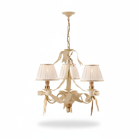 Lampadario Shabby Chic "Sinfonia di Fiocchi" - LS 108/3 P - ø 55 h 53
