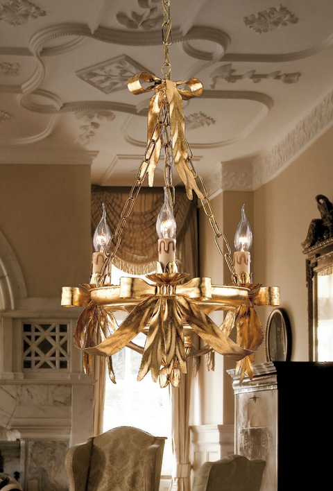Lampadario a Sospensione Shabby Chic "Sinfonia di Fiocchi" - SO 108/3 - ø 36 h 62