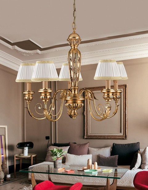 Lampadario Shabby Chic "Reggia Barocca" - LS 144/5 P - ø 70 h 64