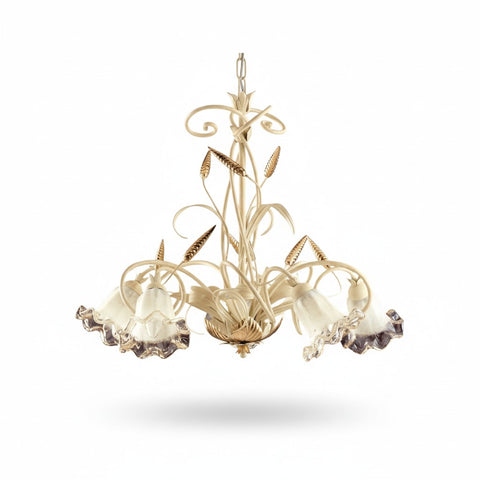 Lampadario Shabby Chic "Nobile Bocciolo" - LS 119/5 - ø 75 h 60