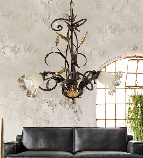 Lampadario Shabby Chic "Nobile Bocciolo" - LS 119/3 119/2 - ø 58 h 50
