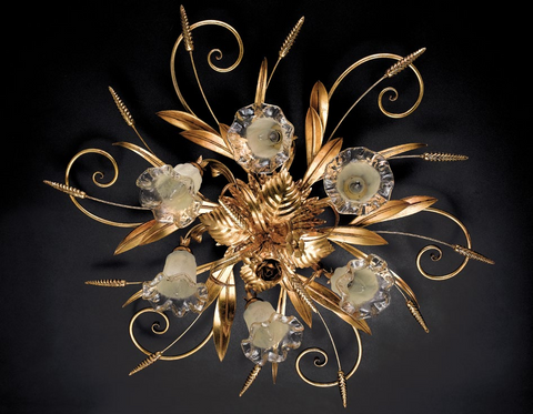 Plafoniera Shabby Chic "Nobile Bocciolo" - PL 119/6 - ø 100