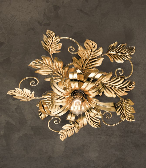 Plafoniera Shabby Chic "Foglia Barocca" - PL 130/1 - ø 45