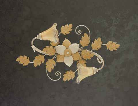 Plafoniera Shabby Chic "Foglia Barocca" - PL 130/2 OV - LUNG 72 LARG 42