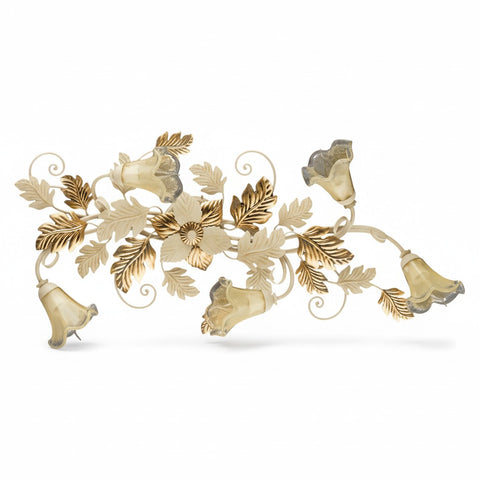 Plafoniera Shabby Chic "Foglia Barocca" - PL 130/6 OV - LUNG 125 LARG 60