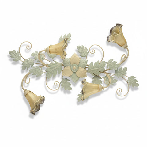 Plafoniera Shabby Chic "Foglia Barocca" - PL 130/4 OV - LUNG 91 LARG 60