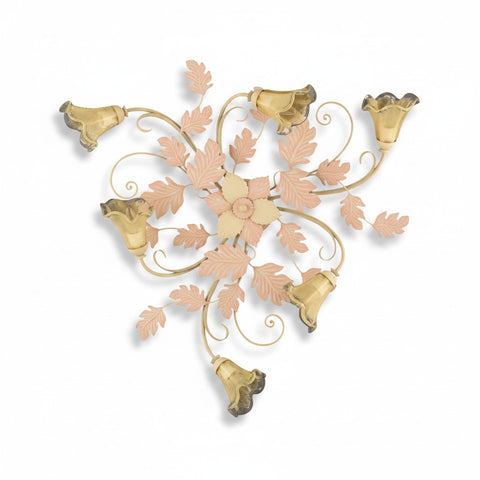 Plafoniera Shabby Chic "Foglia Barocca" - PL 130/6 - ø 84