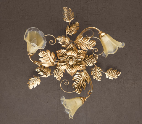 Plafoniera Shabby Chic "Foglia Barocca" - PL 130/3 - ø 61