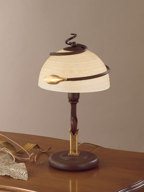 Lumetto da Tavolo Shabby Chic "Foglia Contemporanea" - LP 110 - ø 19 H 35