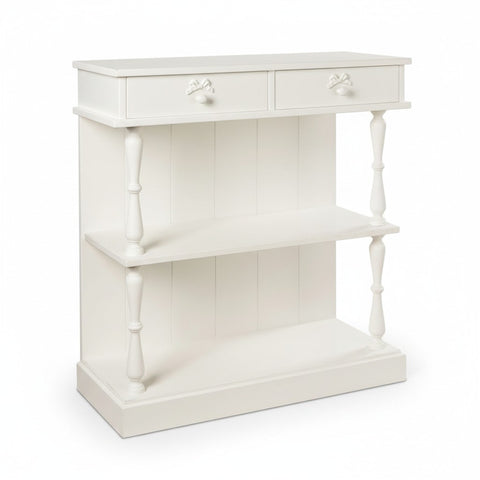 Etagere Bianca con Fiocchi Decorativi in legno multistrato - L'Arte di Nacchi, 90x35x97cm