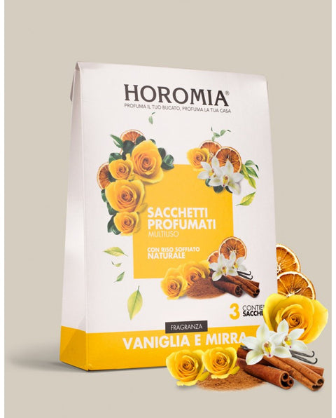 MULTIPURPOSE SCENTED BAGS VANILLA AND HOROMIA MYRRH FRAGRANCE