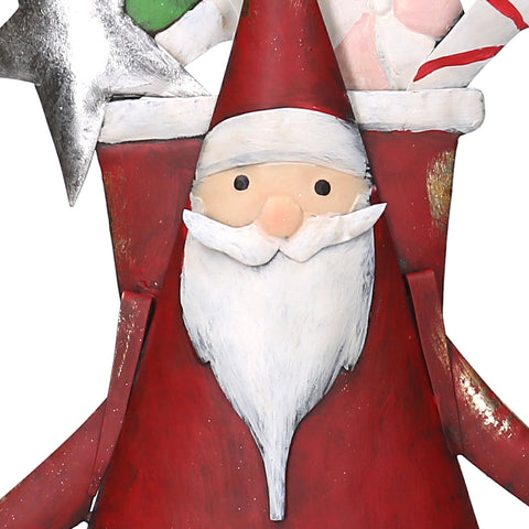 Santa Claus with gifts metal statue