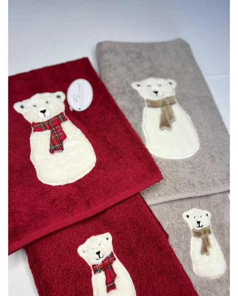 Pair of teddy bear towels 