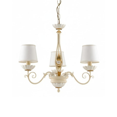 Lampadario Shabby Chic "Petalo di Seta" - LS 165/3P - ø 65 h 52