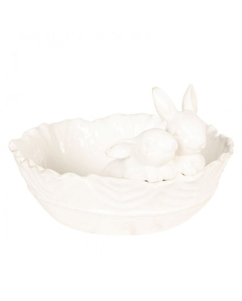 Centrotavola "Bunny" in Ceramica Bianca