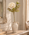 Peonia artificiale Gardena crema in brocca di ceramica