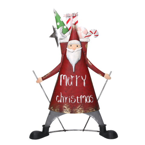 Santa Claus with gifts metal statue