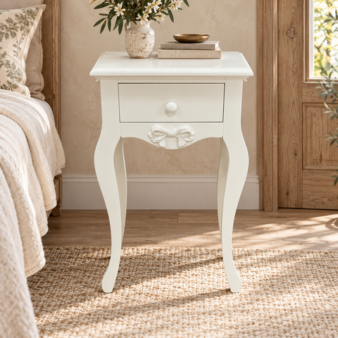 Comodino con Cassetto e Fiocco – Kaluka Shabby Chic – foto 2