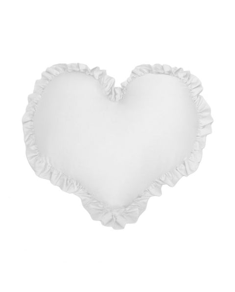 WHITE HEART CUSHION WITH GALETTA