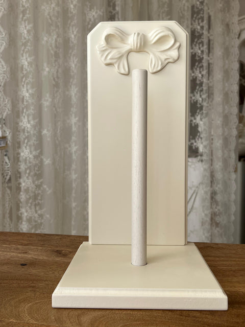 Porta Scottex in Legno Artigianale con Fiocco - Completamente realizzato a mano