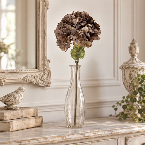 Ramo di Ortensia Artificiale Effetto Essiccato – Collezione Gardena by Blanc MariClò, H 120 cm