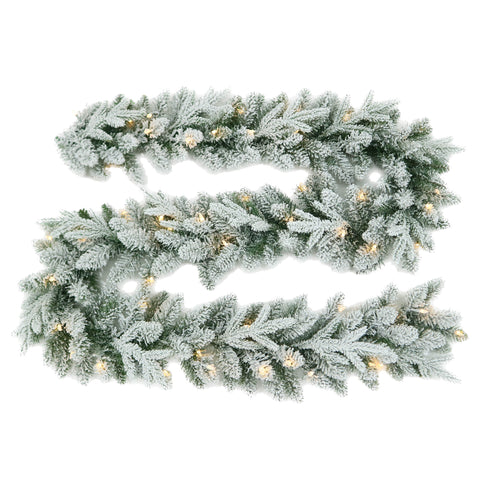 Snowy Christmas Garland 50 LED 255 Tips 270cm