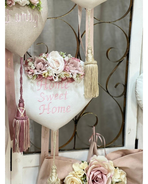 Fabric heart 'home sweet home'