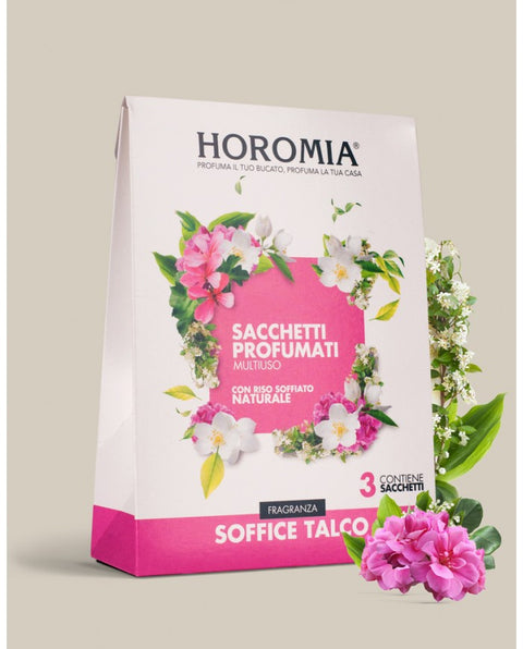 SACCHETTI PROFUMATI MULTIUSO FRAGRANZA SOFFICE TALCO HOROMIA