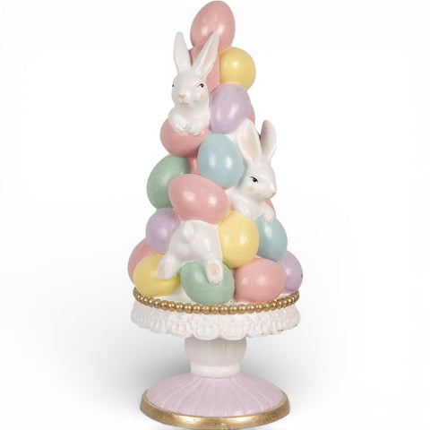 Decorazione pasquale con uova colorate e coniglietto in ceramica – Ø 27x61 cm (multicolore) by Clayre & Eef